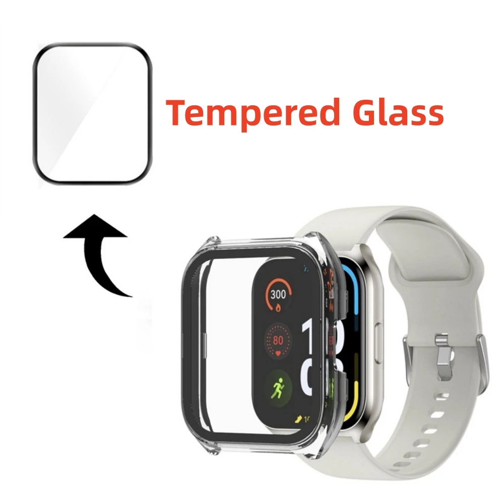 9H Glass+PC Case For Haylou Watch 2 Pro 2Pro Full Coverage Bumper Smart Watch Shell Screen Protector For Haylou Watch2 Pro Cover