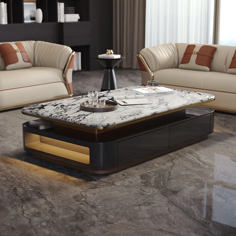 

Light Luxury Nordic Coffee Table Creative Storage Clear Simple Aesthetic Standing Side Table Accessories Salon Meubles Furniture