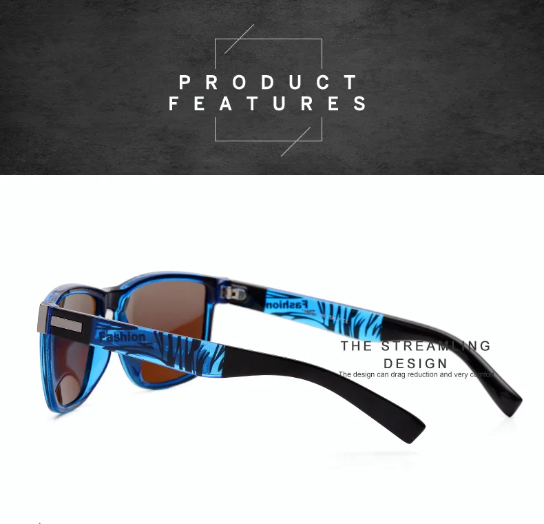 Modische Vintage Quadratische Sonnenbrille für Männer und Frauen, Luxus-Markendesigner-Sonnenbrille zum Fahren und Angeln, Fahrer-Brillen – Detail 5