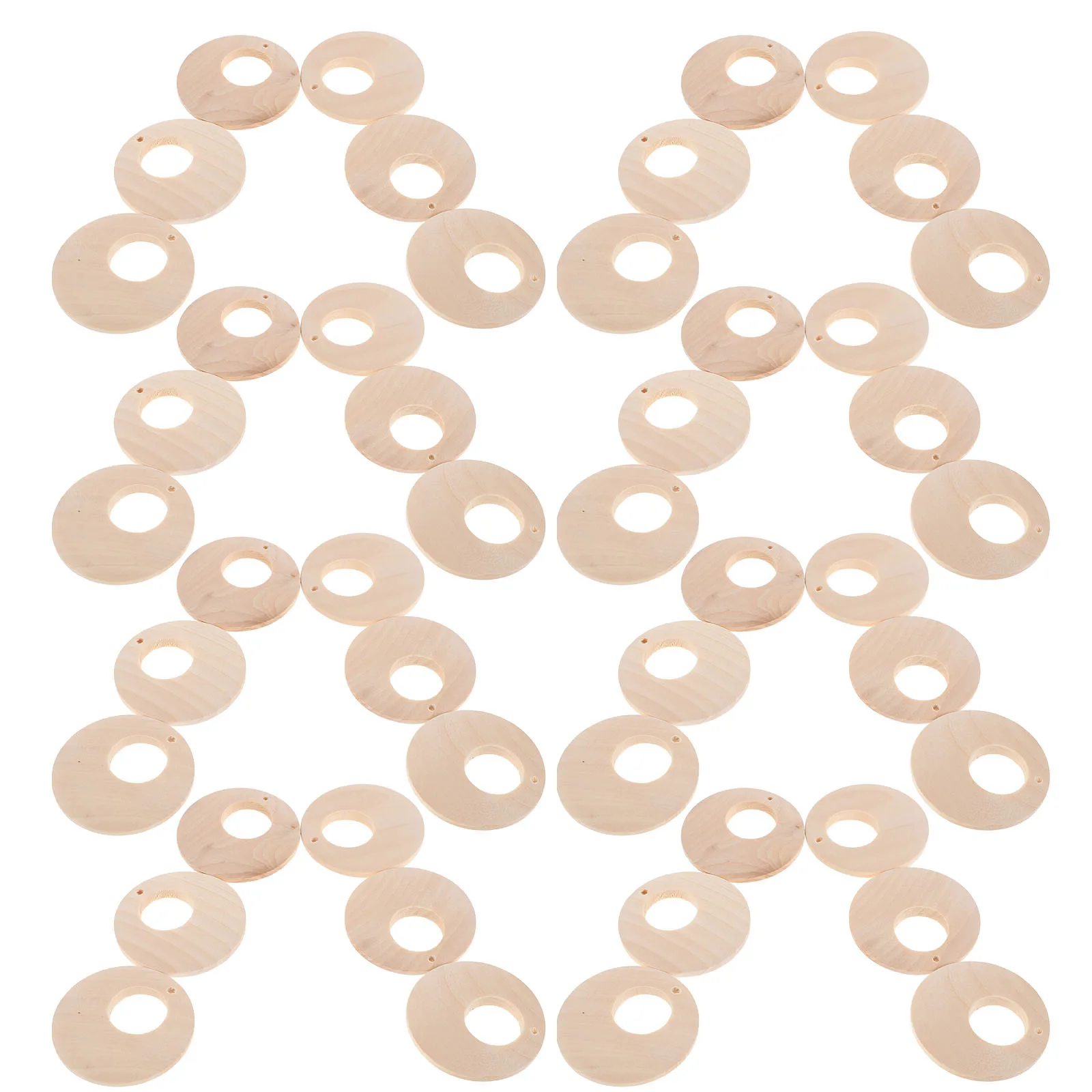 

50pcs Unfinished Wooden Earring Pendants 40Mm Round Wood Slices With Hole Diy Jewelry Making Supplies Blank Charms For Craft