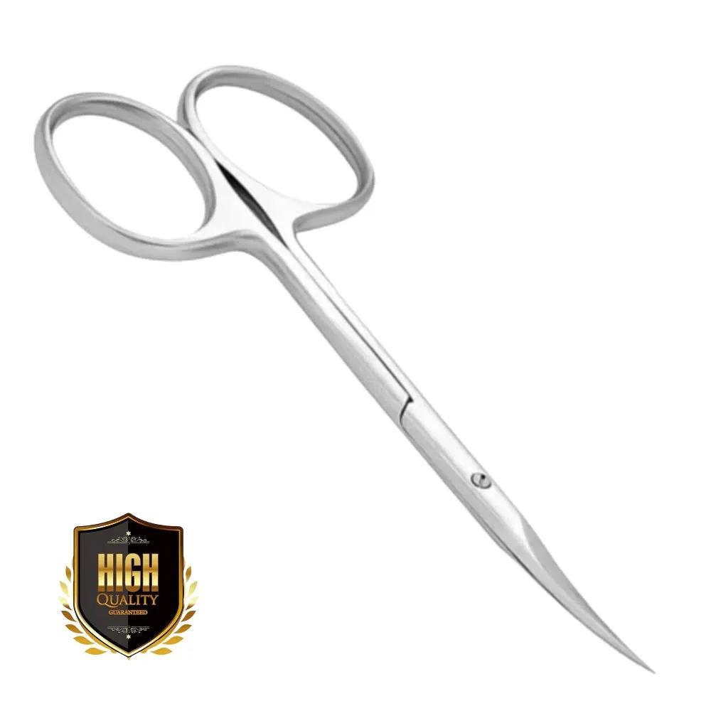 Cuticle Nail Scissors Sharp Curved Multi-Purpose Stainless Steel Beauty Scissors Manicure Cutter for Nails Eyebrow Eyelash