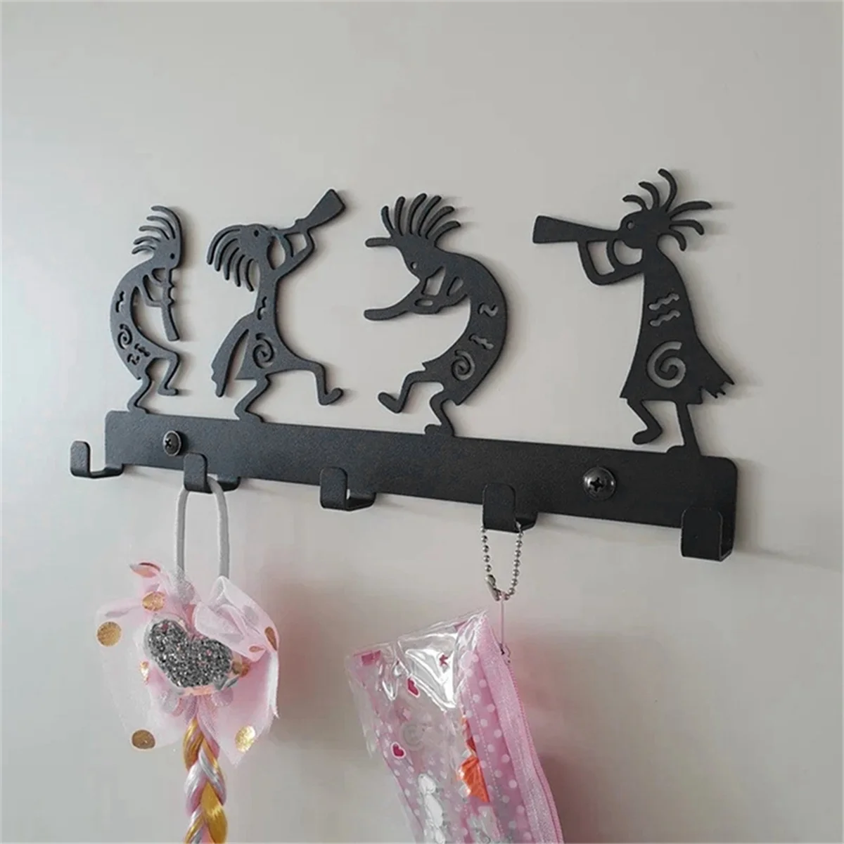 Symphony Orchestra Key Holder Black Key Coat Hanging Metal Hook Cabinet Door Wall Decoration Style 1