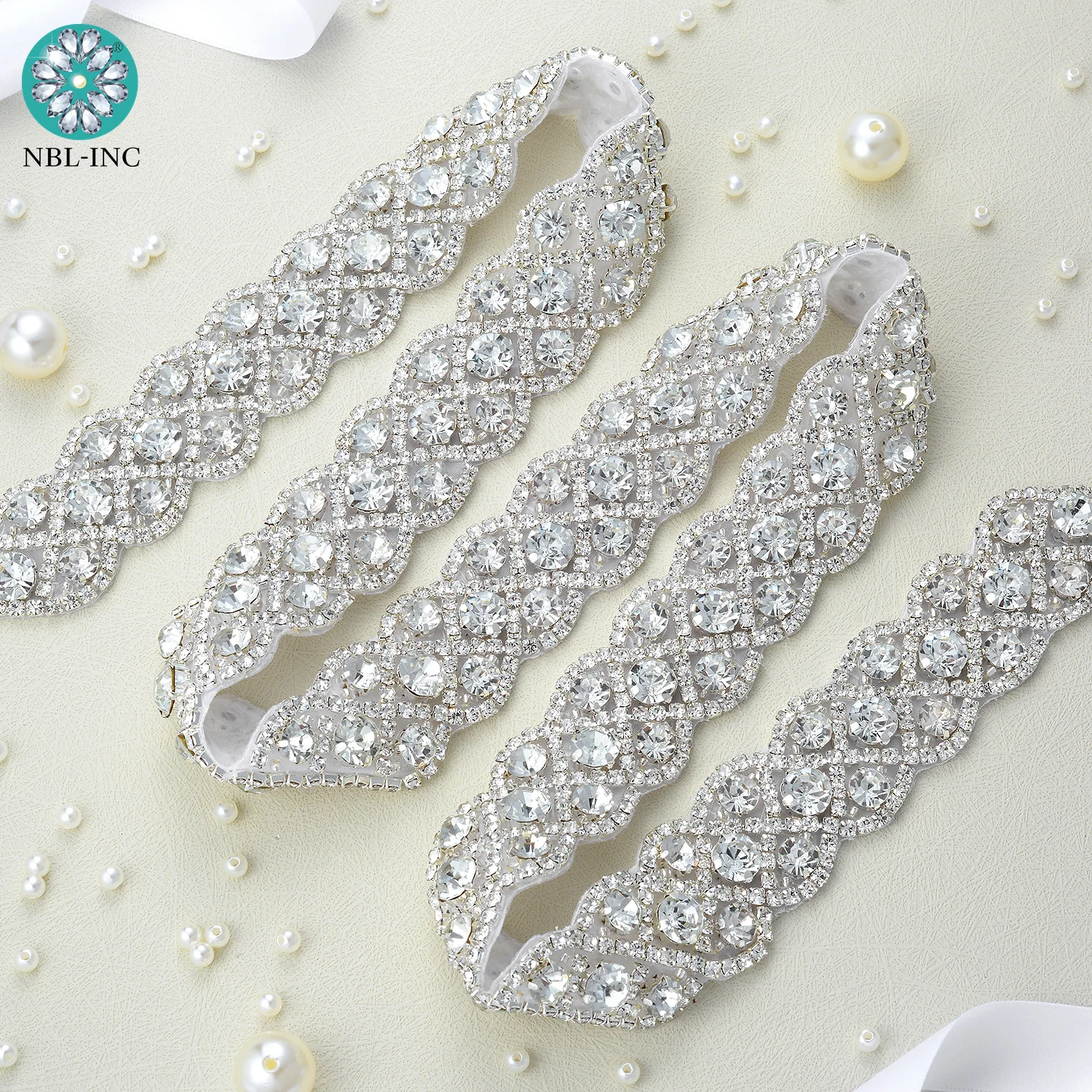 (10 Yards) Wholesale hand beaded crystal rhinestone applique trim gold sew on iron on for wedding dress WDD1247