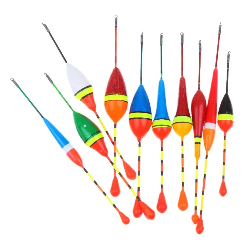 10Pcs 4.5/3/2.5/2.0/1.2/0.8/0.6g Light Stick Floats Fishing Floats Set Fishing Bobber Stick Sensitivity Fishing Accessories