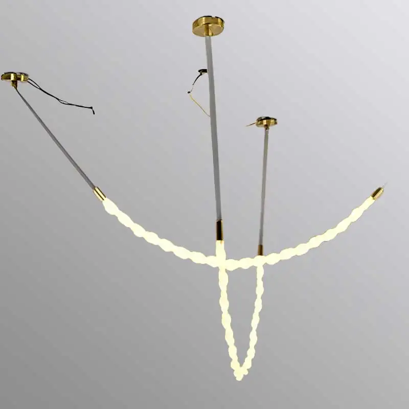 ارتفاع مزدوج خمر آرت ديكو الثريا الفاخرة هامش ضوء الحد الأدنى الإبداعية لغرفة الطعام غرفة المعيشة مصمم مصباح