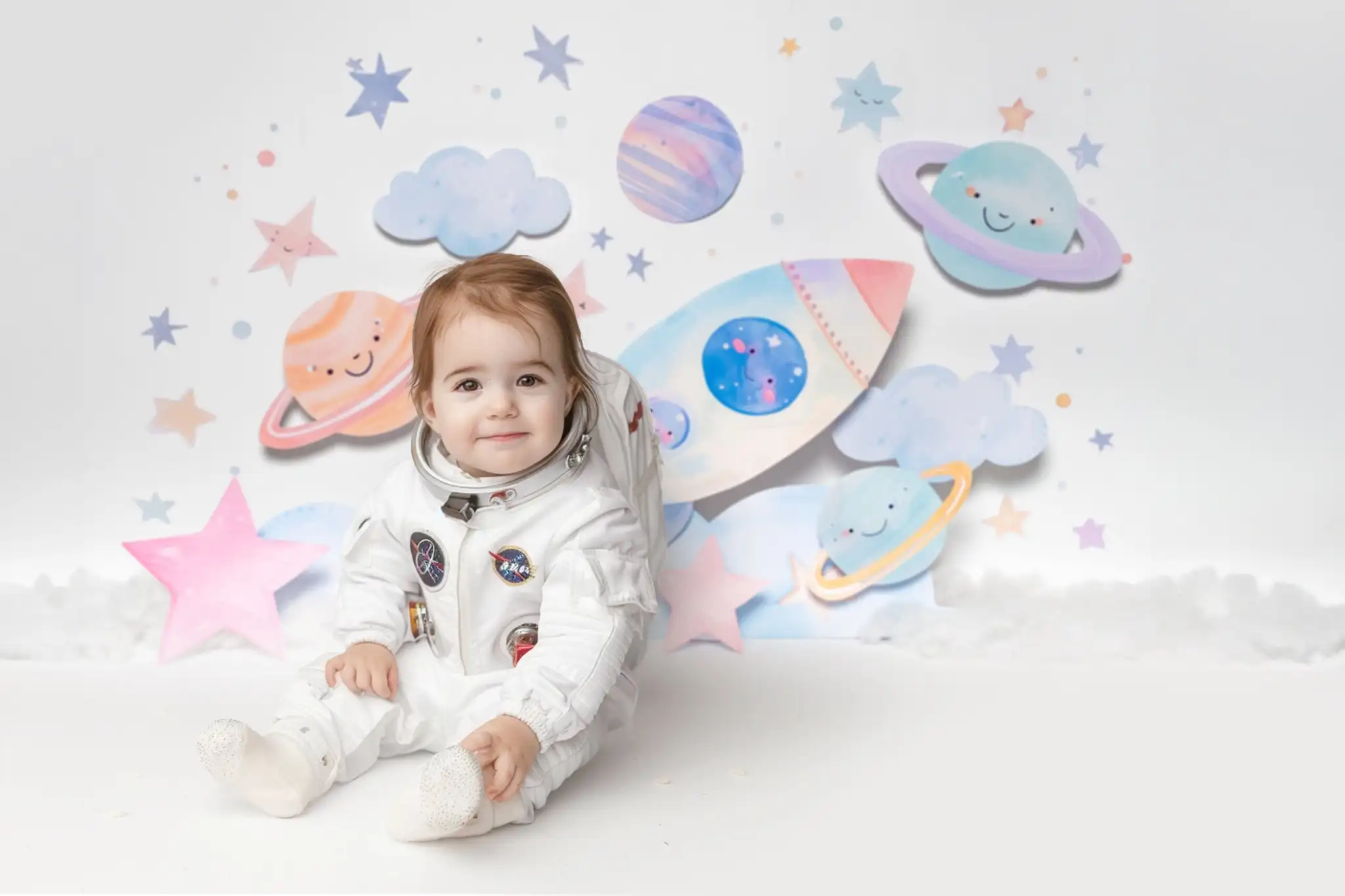 Spaceship Mission Backdrops Kids Newborn Photography Props Child Photocall Decors Advance Astronaut Backgrounds