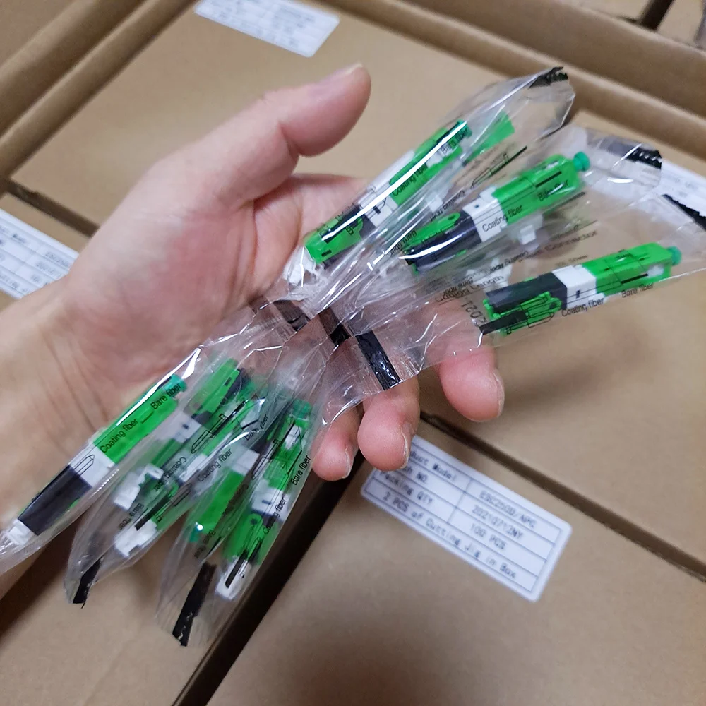 100% Real 50, 100 Stks/partij Ftth ESC250D Sc Apc En Sc Upc Single-Mode Glasvezel Quick Connector Ftth Sm Optic Snelle connector