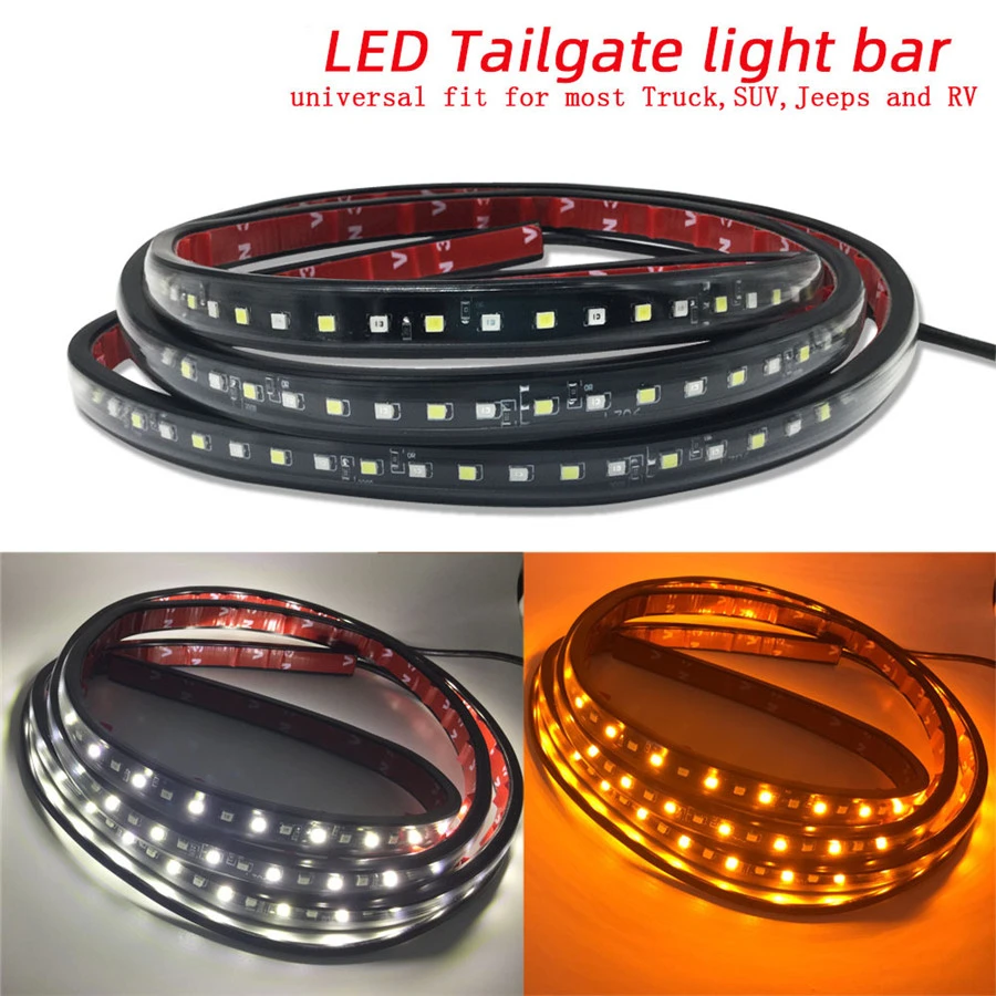 

1 Pair 48" Running Board Side Step LED Light Amber White Turn Signal DRL Strip Bar