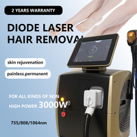 soprano Diode Laser Hair Removal Machine 3 Wavelength 755nm 808nm 1064nm 3000W Painless Permanent Hair Removal CE