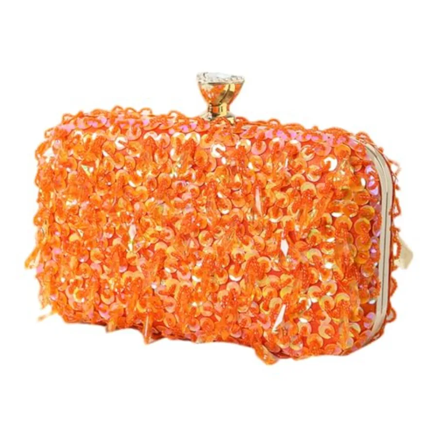 

Women Bling Evening Bag Fashion Embroide Beaded Sequin Clutch Cocktail Wedding Party Purse
