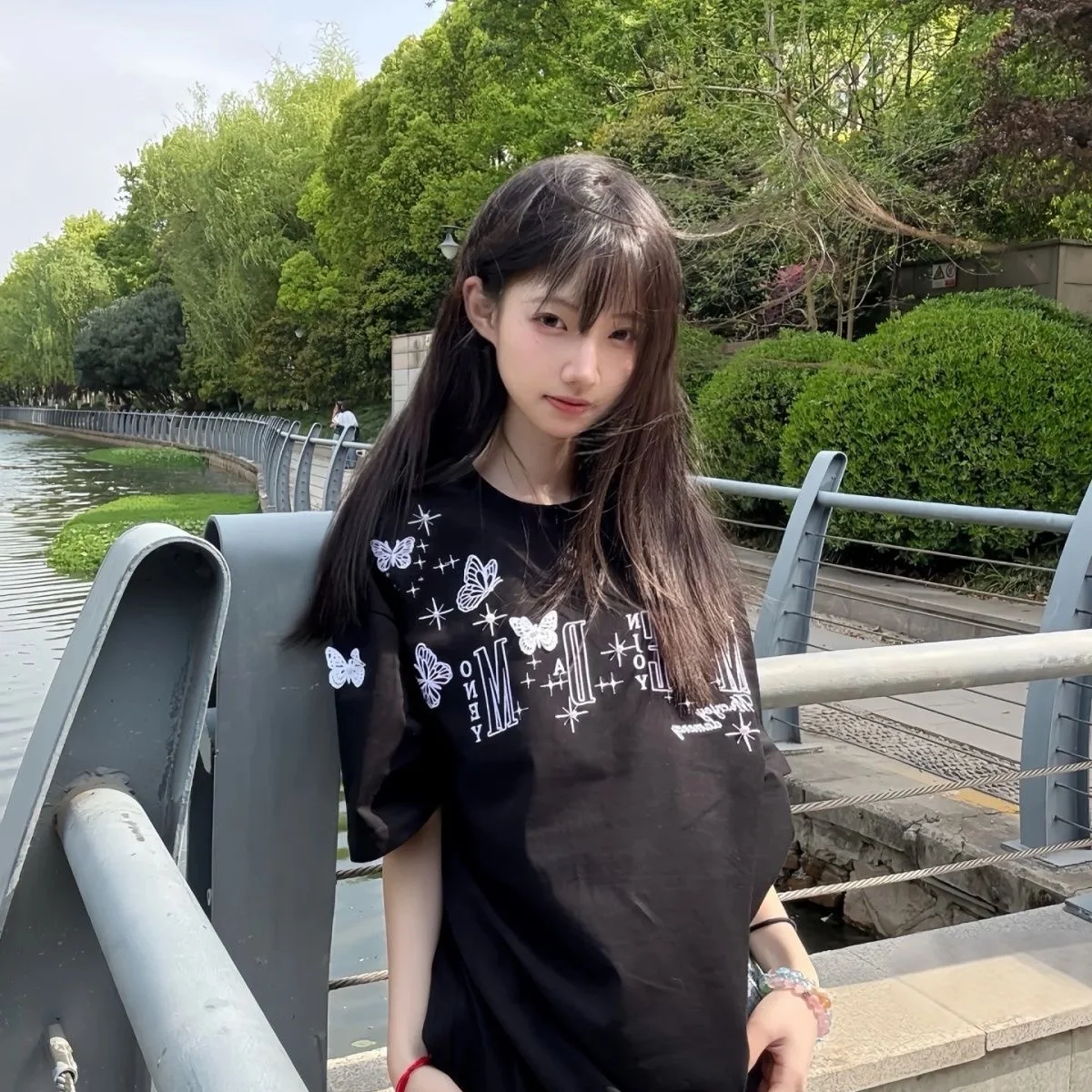 American Style  Ringed Letter Short Sleeve T-Shirt Men's Summer New Design High Street Retro Couple Top Cotton Pure