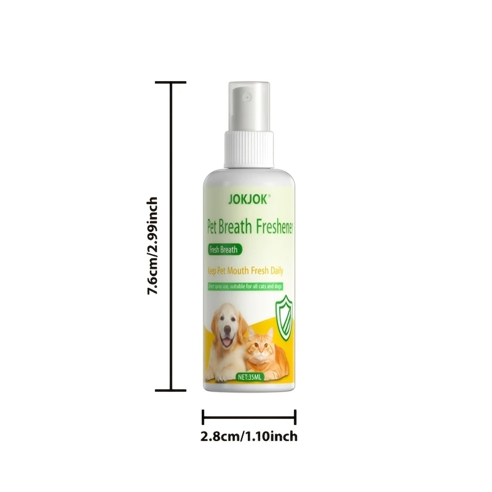 Pet Two-in-One Oral Spray: Cleans Teeth and Freshens Breath, Eliminates Odors and Controls Plaque. Gentle Formula Suitable for C