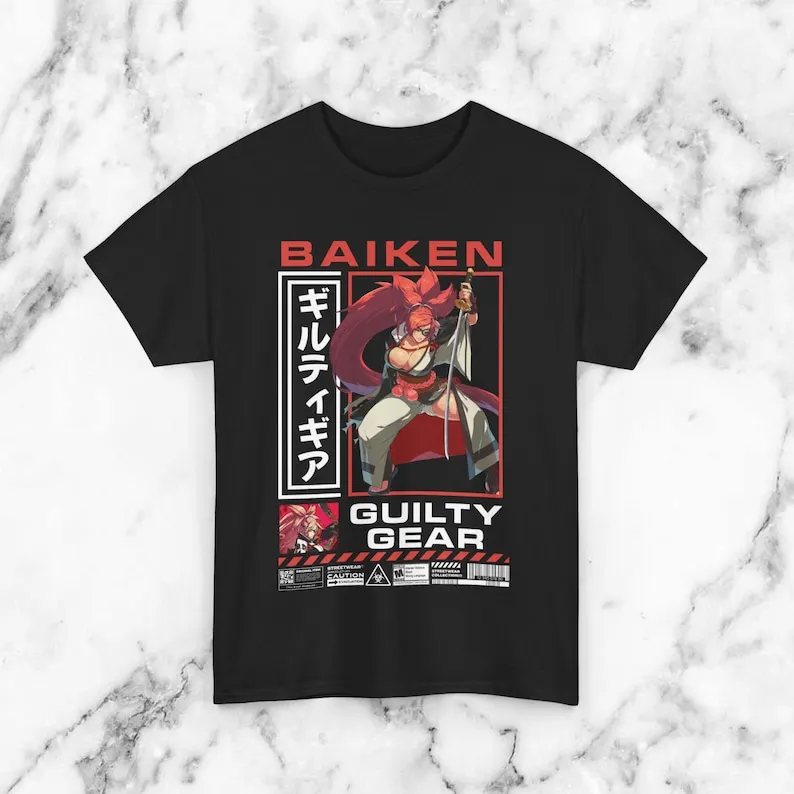 GUILTY GEAR Baiken Anime T Shirt Softstyle Unisex FGC Shirt Gaming Streetwear Graphic T-Shirt