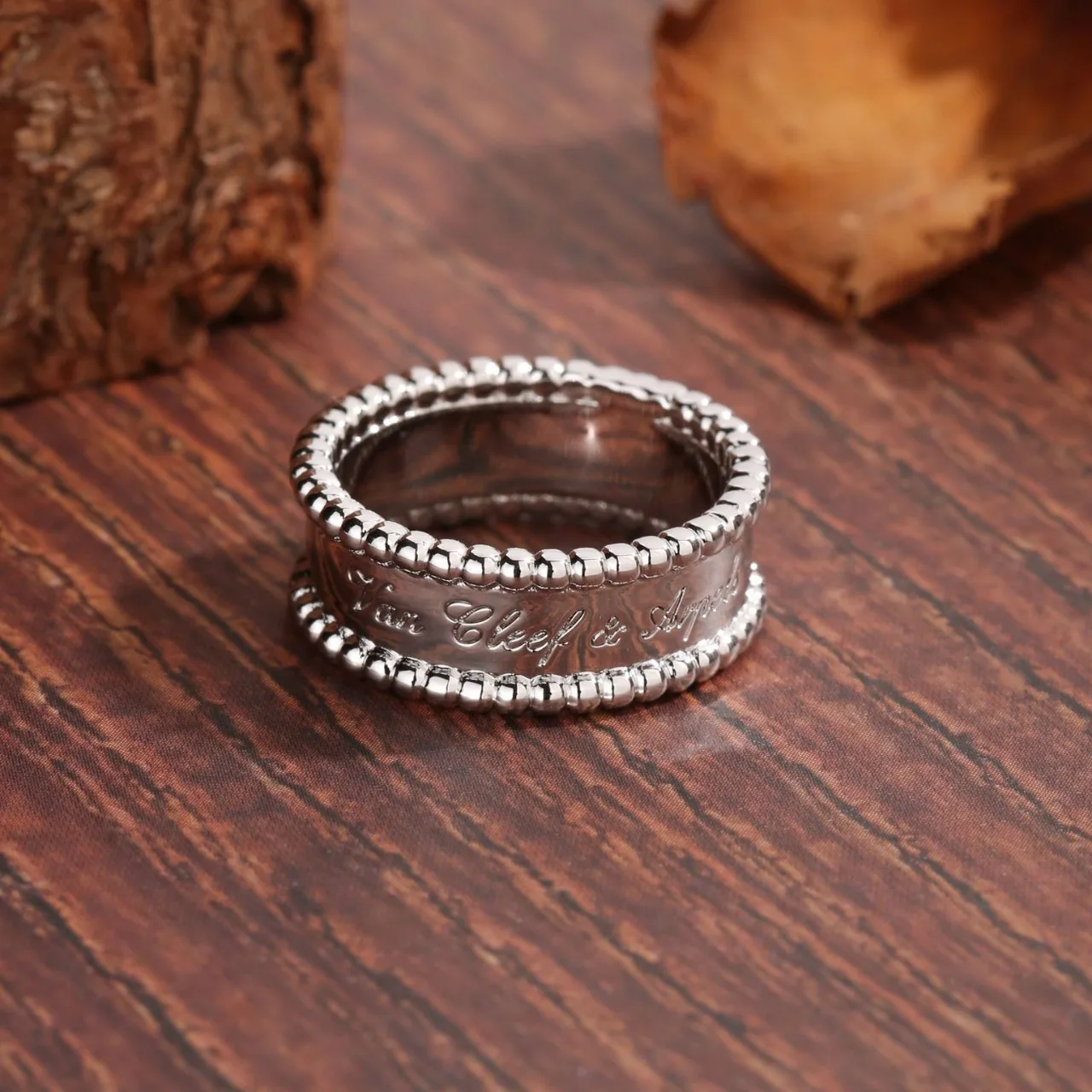 

Statement Wide Band Ring, Mirror Polish Silver Beaded Ring, Trendy Bold Knuckle Ring, Unique Stackable Jewelry Gift for Her