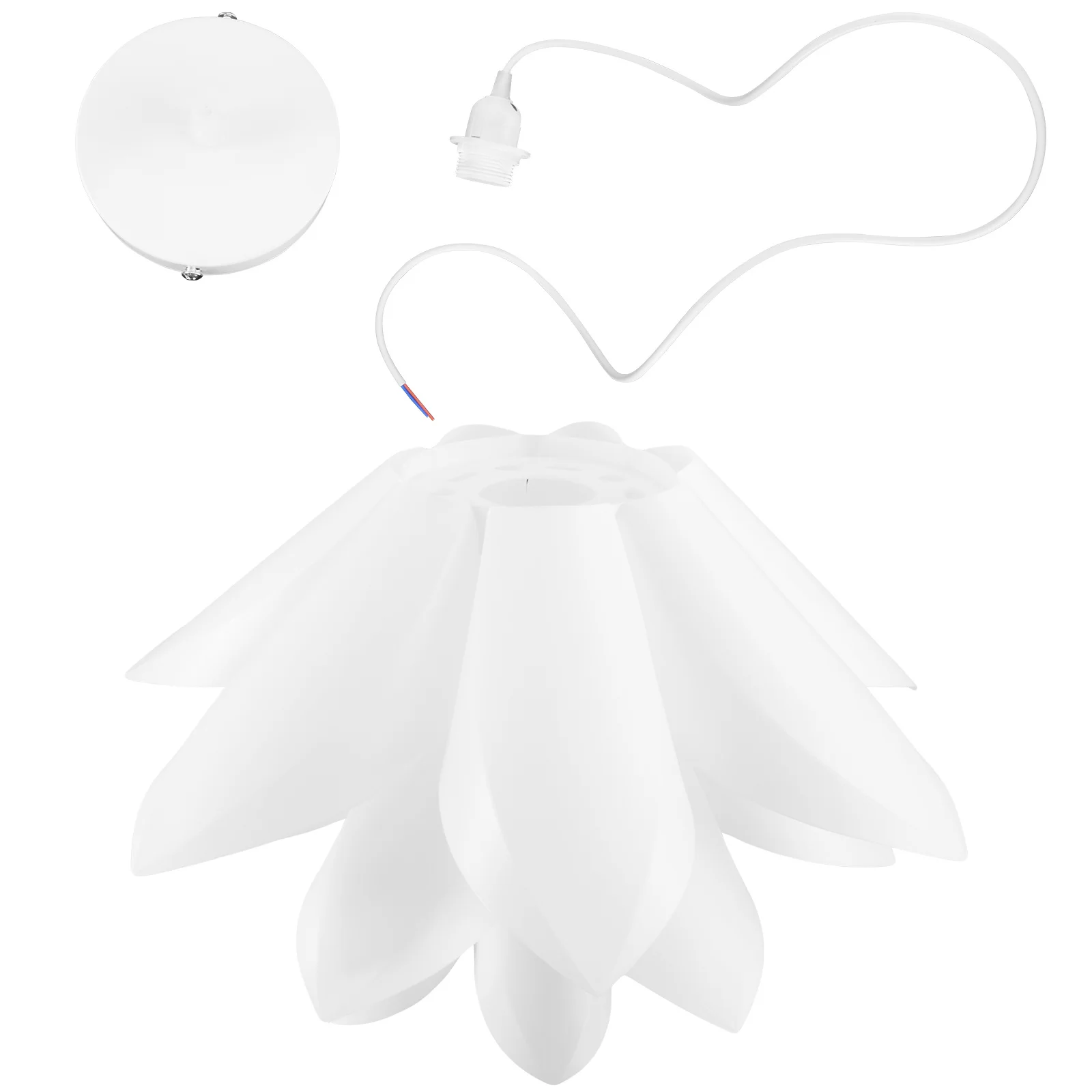 

Beautiful Ceiling Hanging Lamp 35Cm Lotus Design E27 Base PVC Plastic Warm Light for Bedroom Balcony Restaurant Cafe Decor