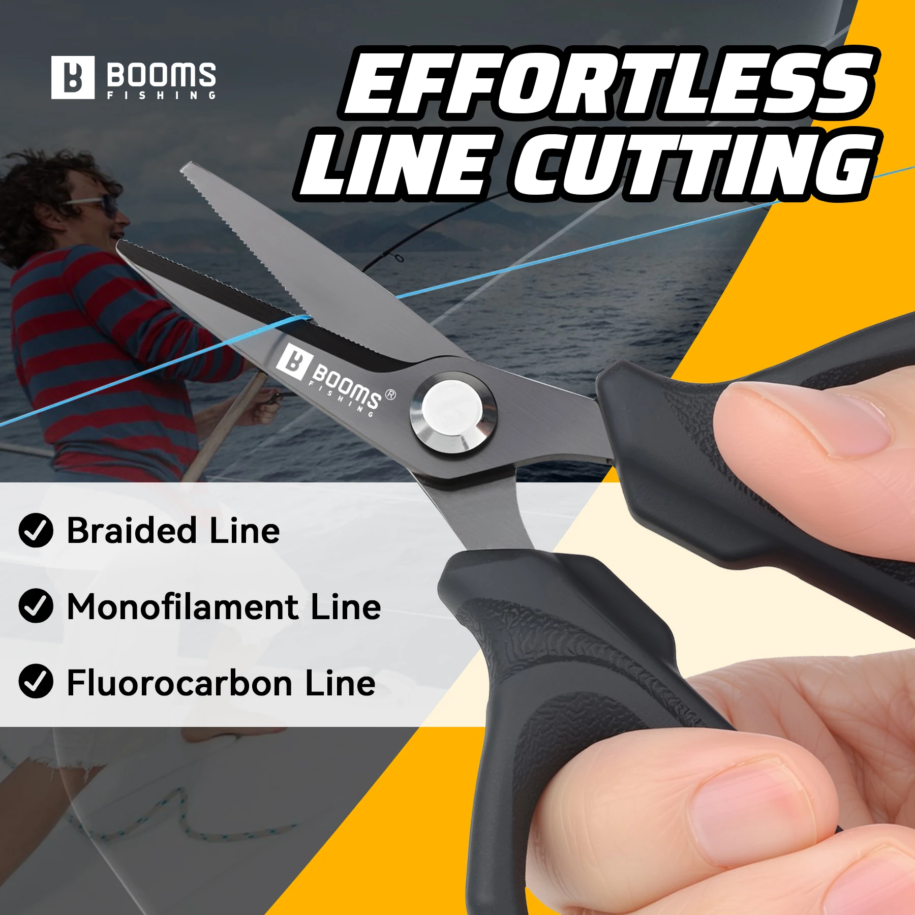 ازدهار الصيد S07 الفولاذ المقاوم للصدأ 11 سنتيمتر الصيد جديلة خط قطع مقص شفرات مسننة خط القاطع صندوق معالجة الصيد الملحقات