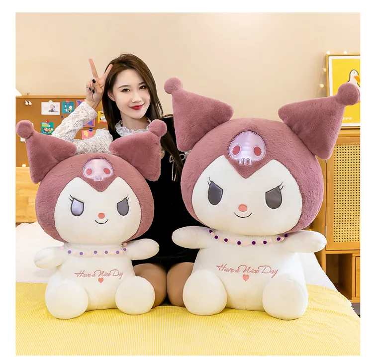 

Гигантское плюшевое украшение для комнаты Kuromi SANRIO аниме плюшевые милые Мультяшные Мягкие игрушки Плюшевые игрушки для девочек гигантские подарки на день рождения