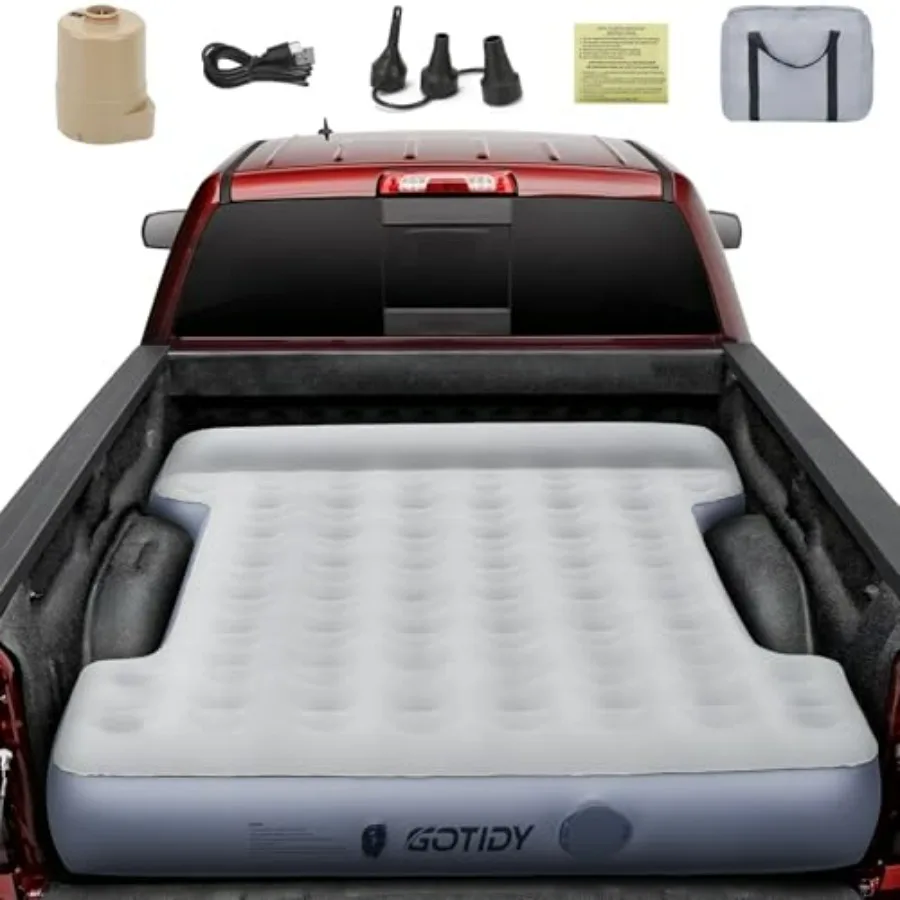 

Truck Bed Air Mattress for 6-6.5ft Short Beds, PVC Material, Gray, Includes Wireless Rechargeable Air Pump