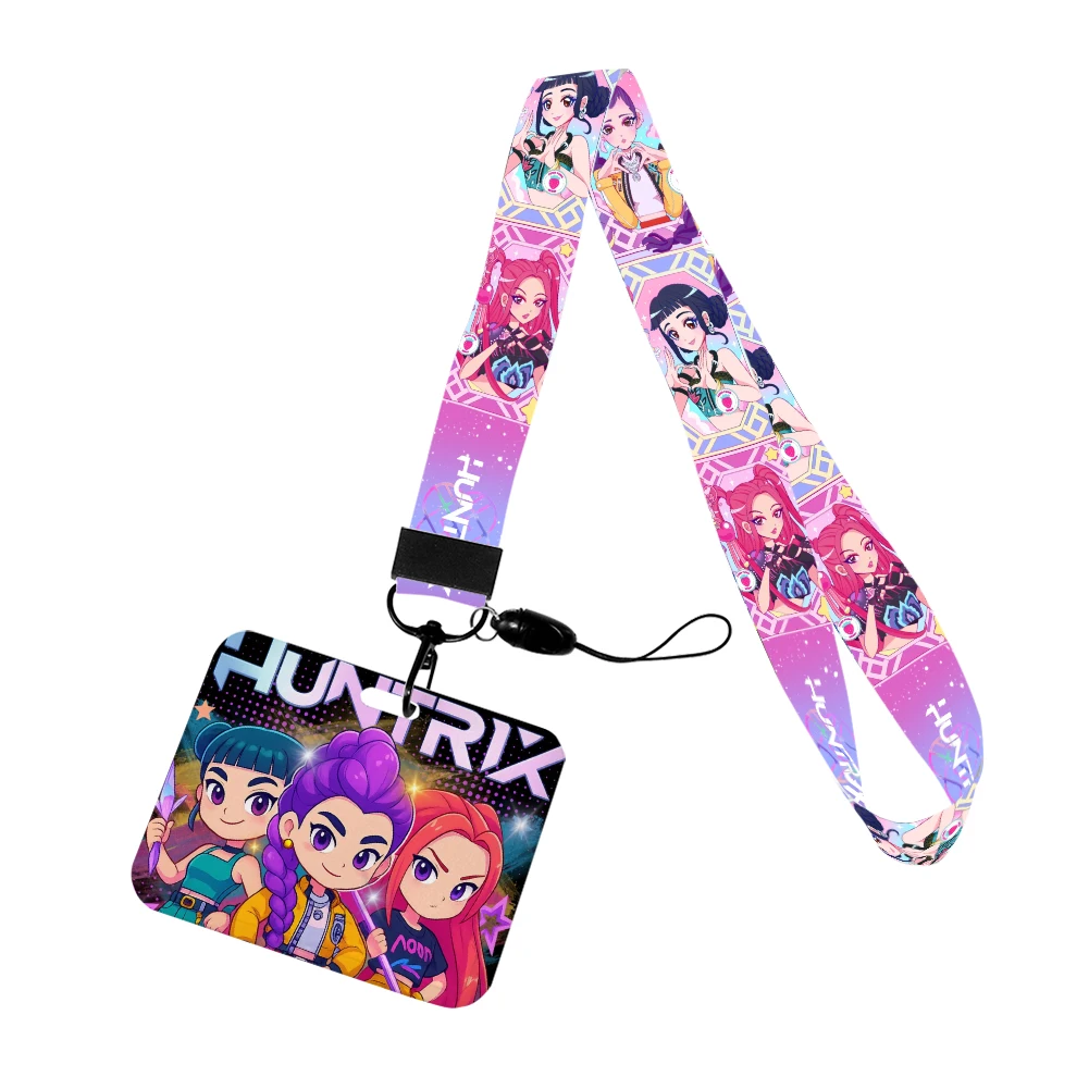 K Pop vendita calda Hunte R supporto orizzontale ragazze cordini per bambini tracolla carta distintivo bus catena accessori