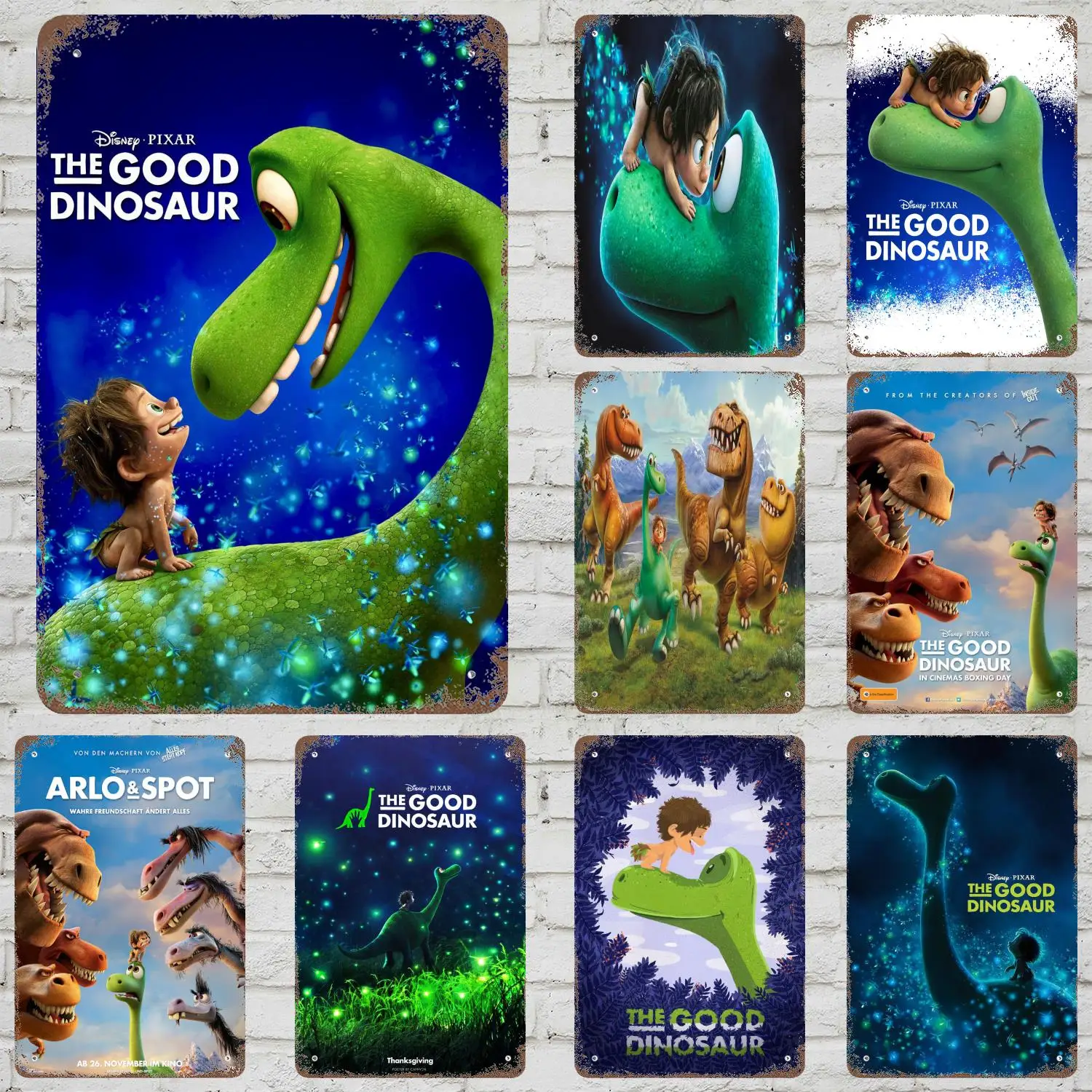 

MINISO The Good Dinosaur Decor Poster Vintage Tin Sign Metal Sign Decorative Plaque for Pub Bar Man Cave Club Wall Decoration