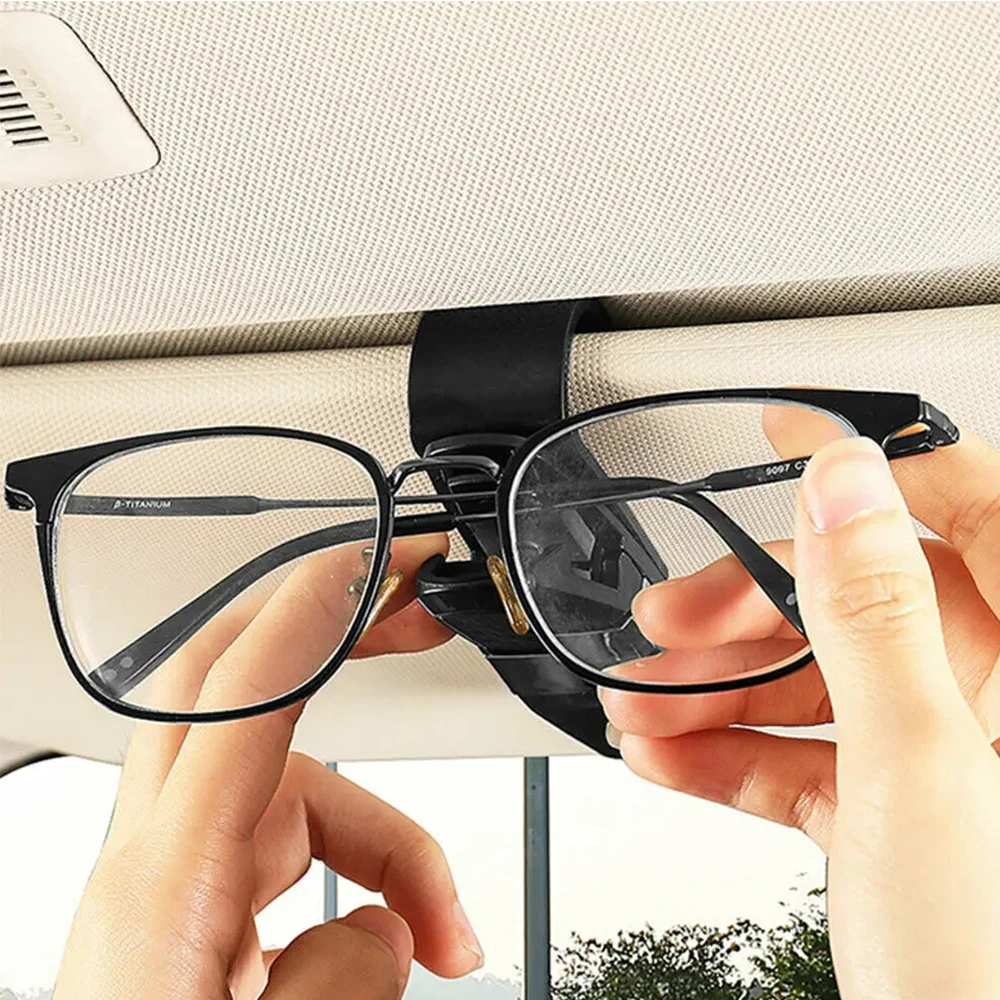 Car Glasses Case Universal Car Sun Visor Glasses Holder Sunglasses Clip Card Ticket Eyeglasses Holder Auto Interior Accessories