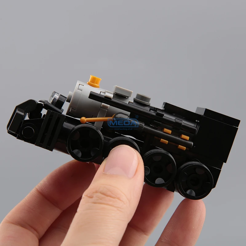 Mini Retro Steam Train Locomotive Model Building Blocks Toys Industrial Revolution City Steampunk Era Bricks Children's Day Gift