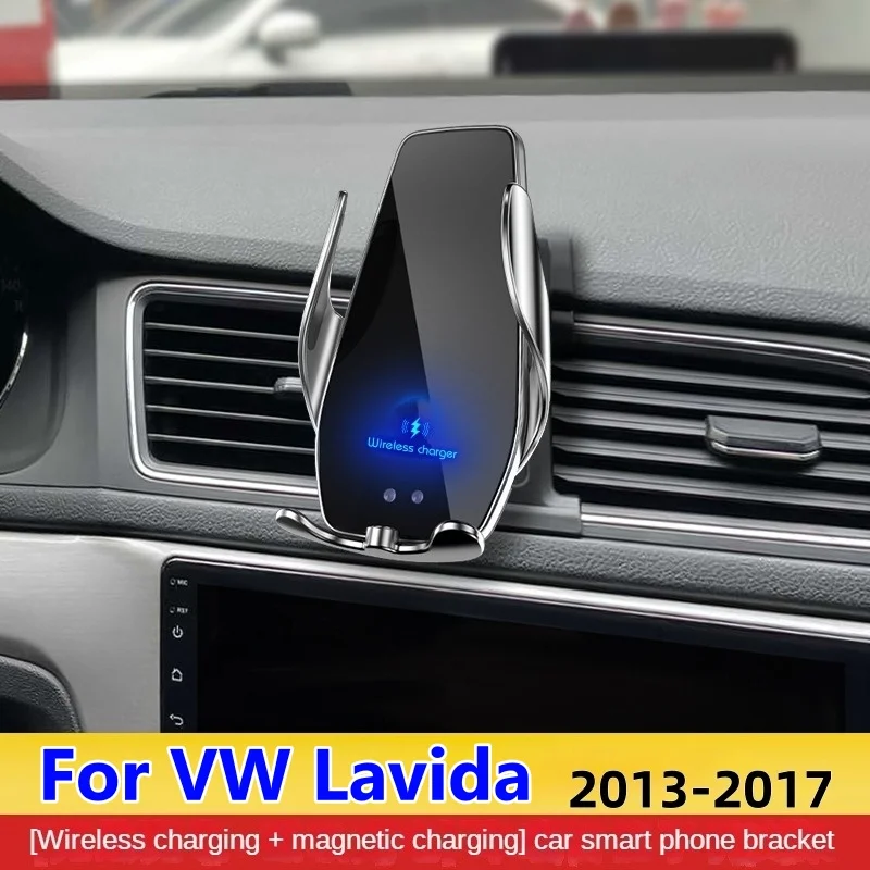 Suporte para celular com carregador sem fio para Volkswagen Lavida 2013-2017, suporte para GPS.