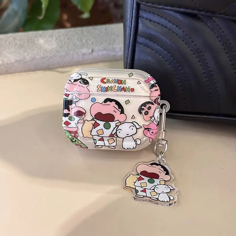 クレヨンしんちゃんソフト Tpu イヤホンケース Airpods プロ Airpods 4 3 アニメ保護シェルワイヤレスヘッドフォンカバーアクセサリー