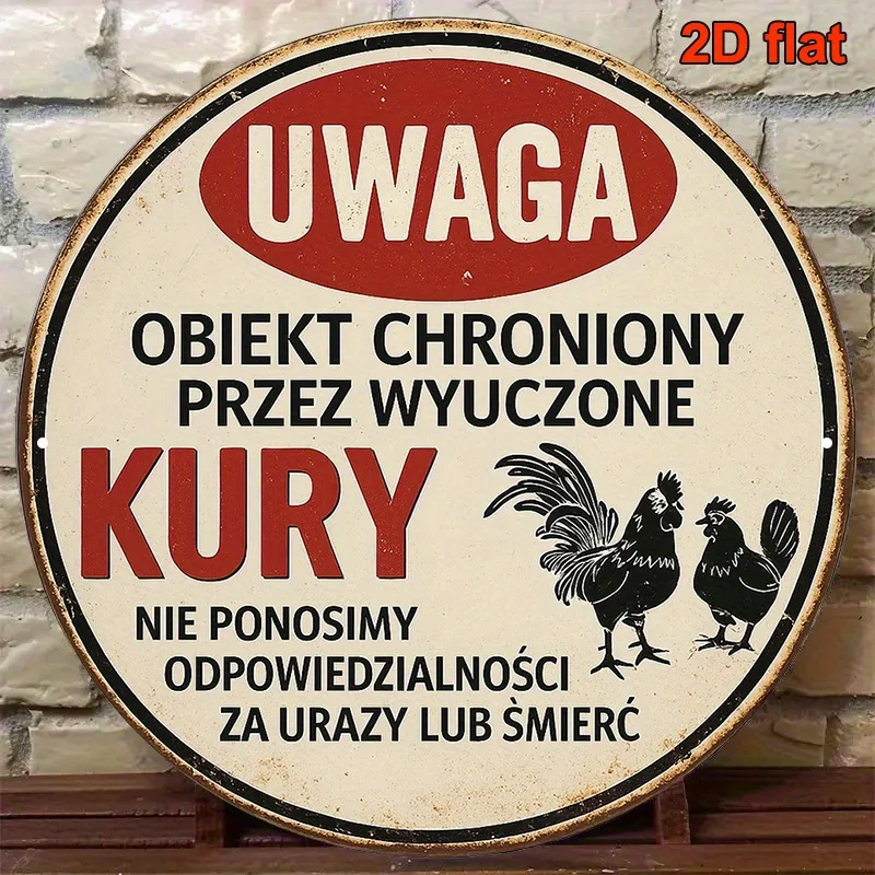 Vintage Polish Rooster Metal Sign Kitchen Bar Wall Decor Farmhouse Art