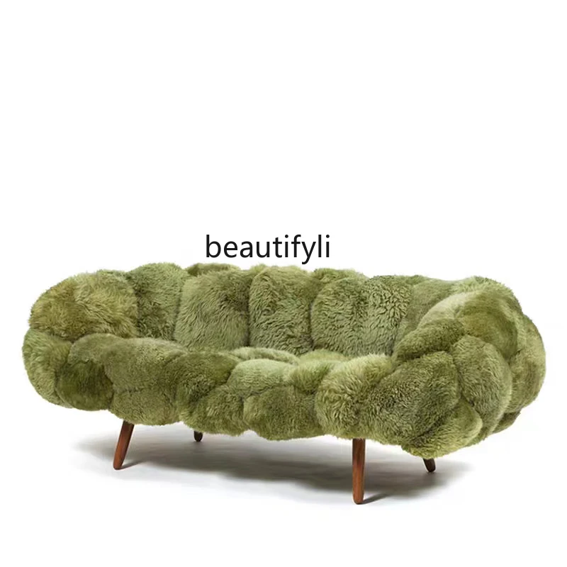 

Nordic Creative Plush Couch Designer Leisure Modern Minimalist Sofa Hotel Hall Art Sofa accent chairs for living room