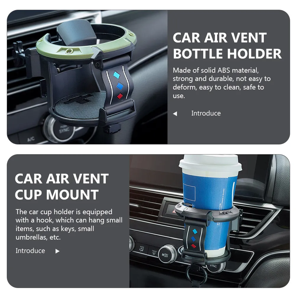 

Vehicle Mounted Drink Holder Air Vent Cup Holder for Water Cup Phone Key Storage Anti Vibration Design