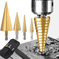 4-32 mm 4-20 mm HSS Titanium Coated Step Drill Bit High Speed Steel Metal Wood Hole Cutter Cone Drilling Tool