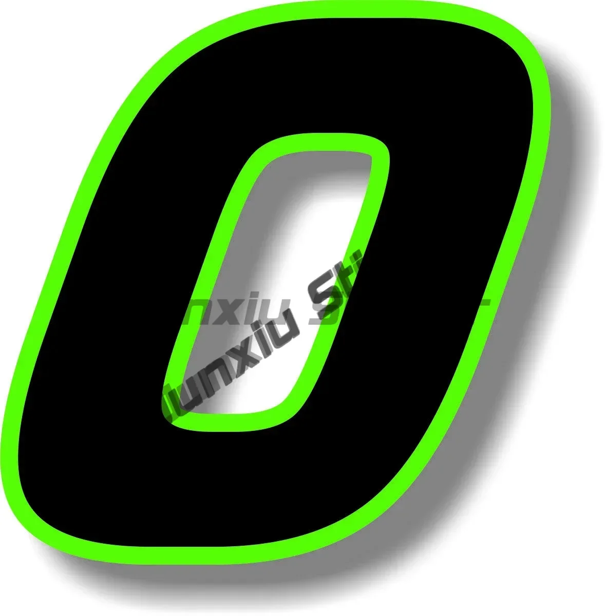 Numbers 0123456789 Racing Helmet Vinyl Decals Motorcycle Car Accessories Green Number with Black Border Sticker Glue Sticker
