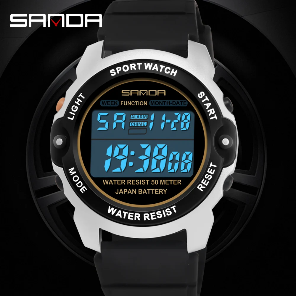 

SANDA New Student Sports Electronic Watch for Men and Youth Multi functional Outdoor Fashion Casual Waterproof Watch for Men