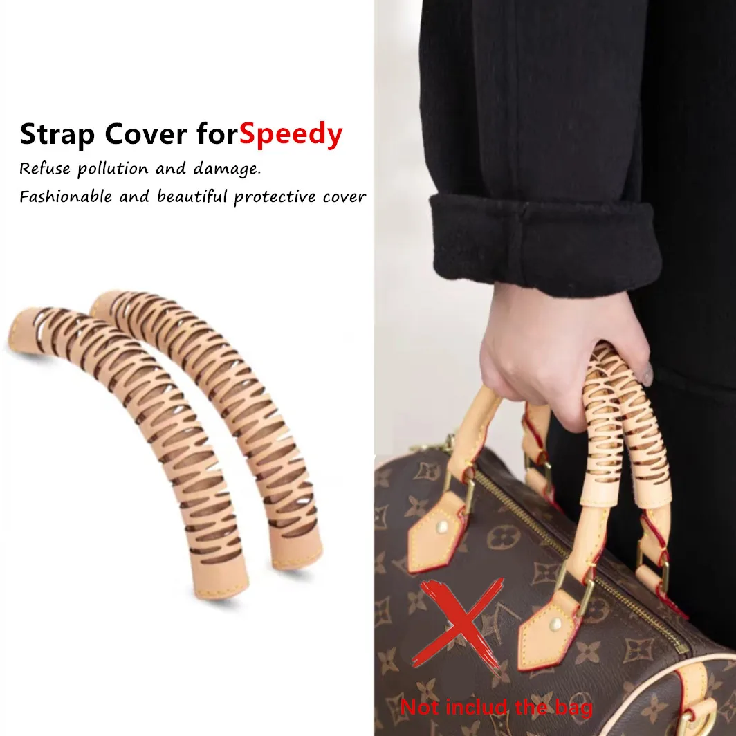 Cowhide Handle Protector Strap,1 Pair Bag Handle Wrap,Abrasion Resistant Grip Cover for Speedy,Alma BB/PM,Round Handle Accessory