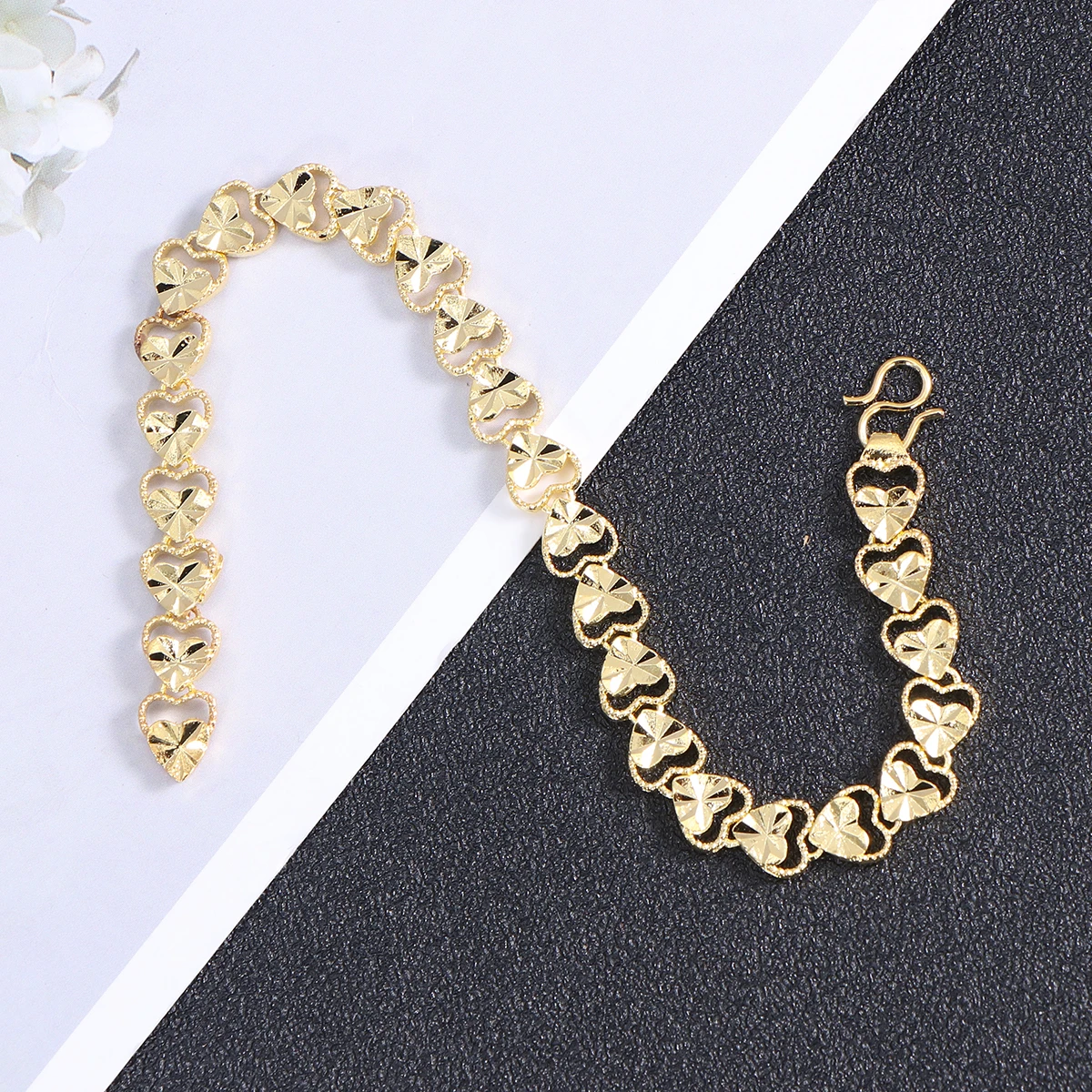 

Heart-shaped Bracelet Plated Jewelry ' Copper Bracelets Chain Women's