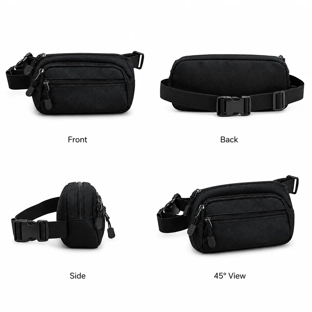 Wasserdichte Sporttasche für Herren mit großem Fassungsvermögen – Möglichkeit als Hüfttasche, Brusttasche, Umhängetasche, ideal zum Laufen, Camping, täglichen Tragen – Detail 6