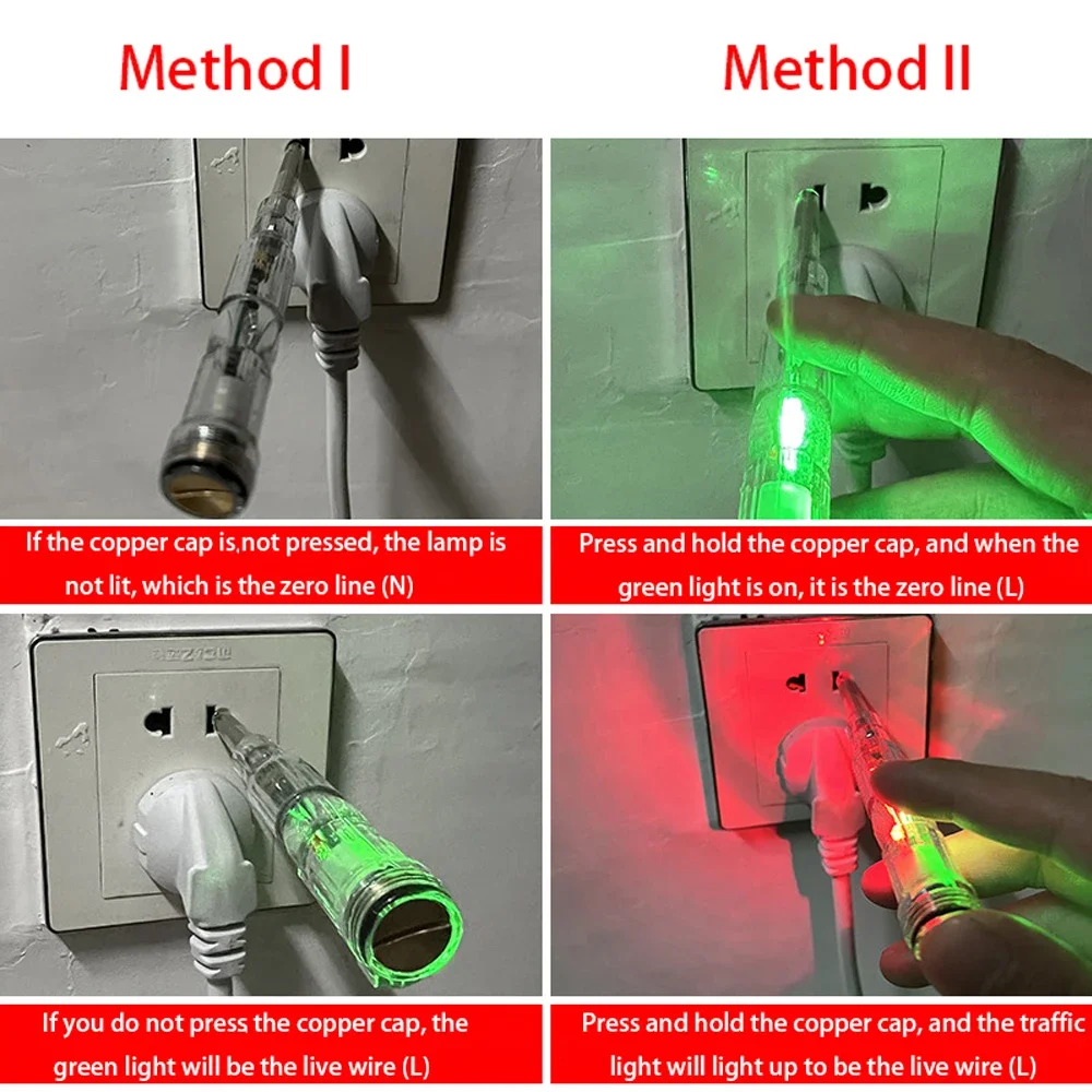 1/2/3/piezas de voltaje inteligente de la pluma del probador de con LDE de inducción, Detector de potencia pluma eléctrica destornillador indicador