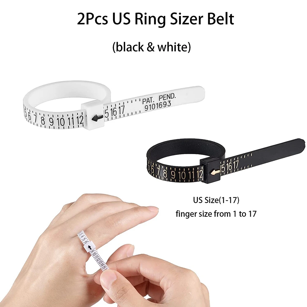 Ring Size Measuring Tool Set, Ring Mandrel Ring Sizer Gauge, Ring Sizing Stick and Ring Gauge for Finger Jewelry MakingAB32