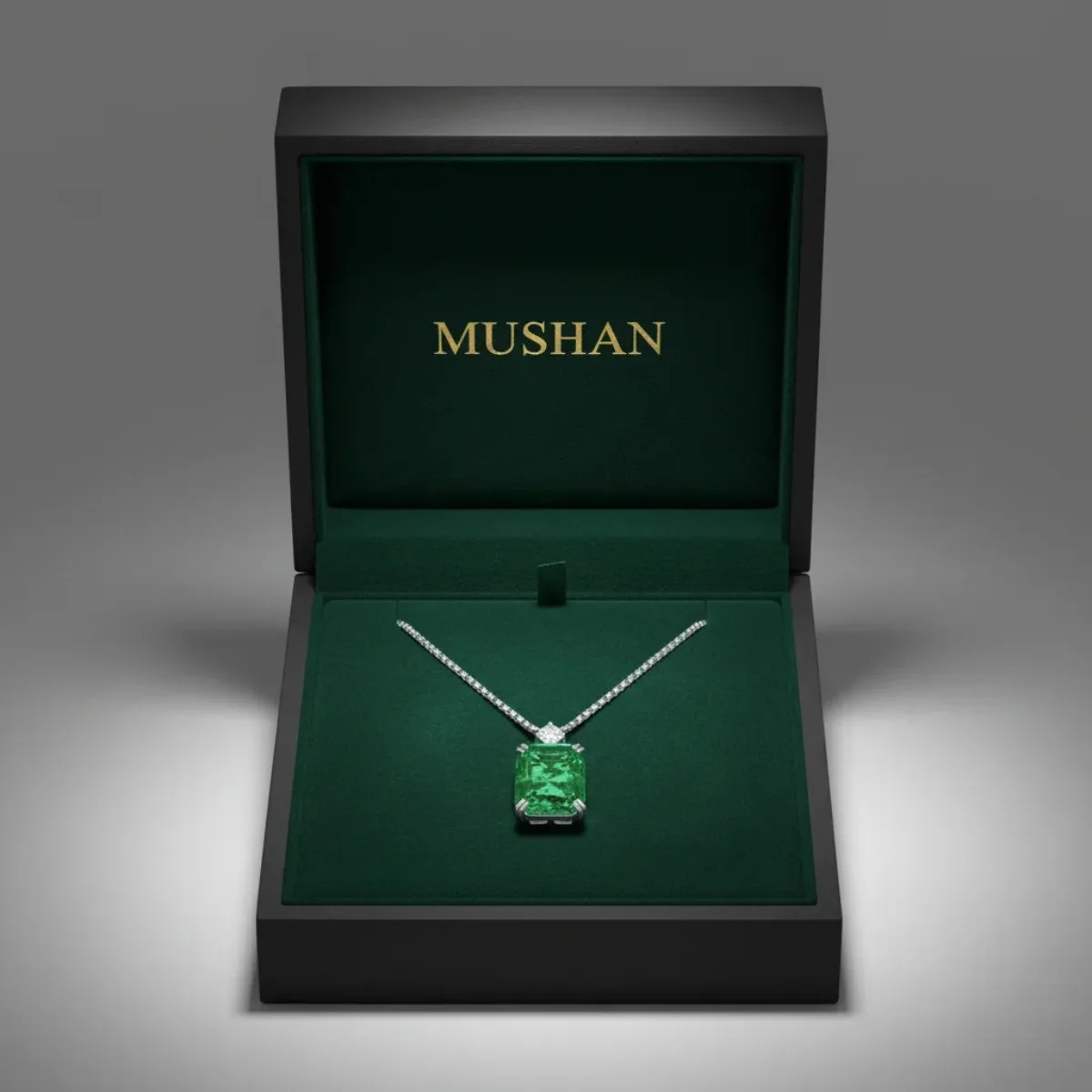MUSHAN Luxury Jewelry 925 Sterling Silver Necklace For Women 62 Carat Gemstones Emerald Dangle Pendant Necklace Fine Jewelry