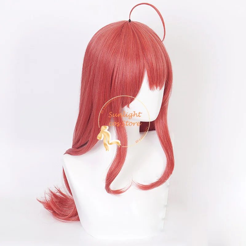 Peluca de Cosplay de Anime COS Nakano Itsuki para mujer, pelo sintético resistente, rojo crujiente, largo