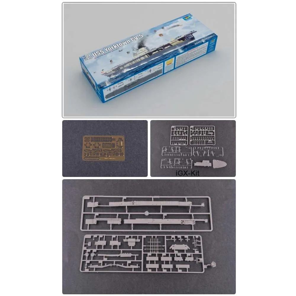 

Trumpeter 06707 1:700 Scale USS Yorktown CV5 Aircraft Carrier Military Boats Ship Assembly Plastic Toy Model Building Kit