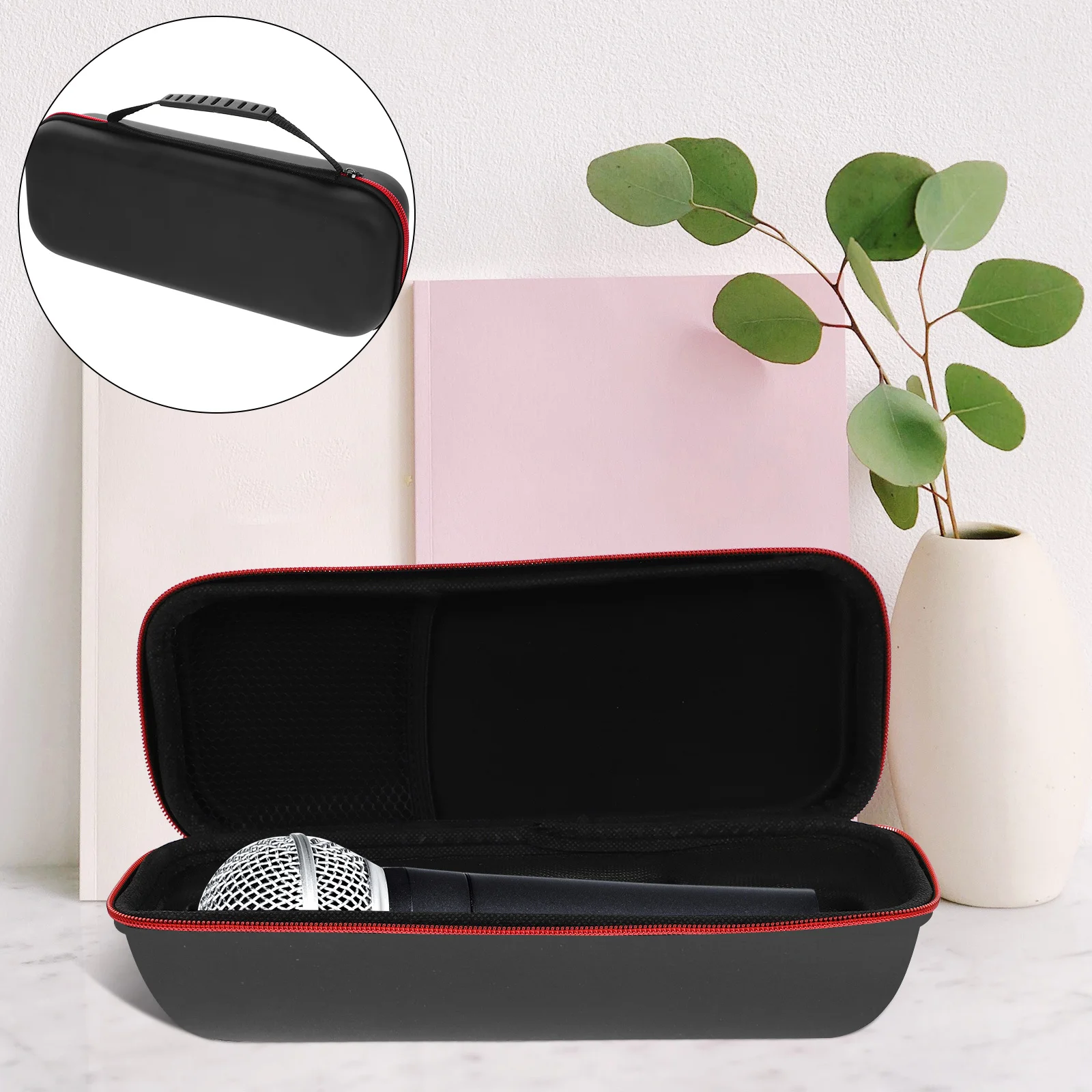 

Waterproof Hard Mic Carrying Bag Shockproof Protective Zipper Storage Box Compact Case for Microphone Accessories Storage