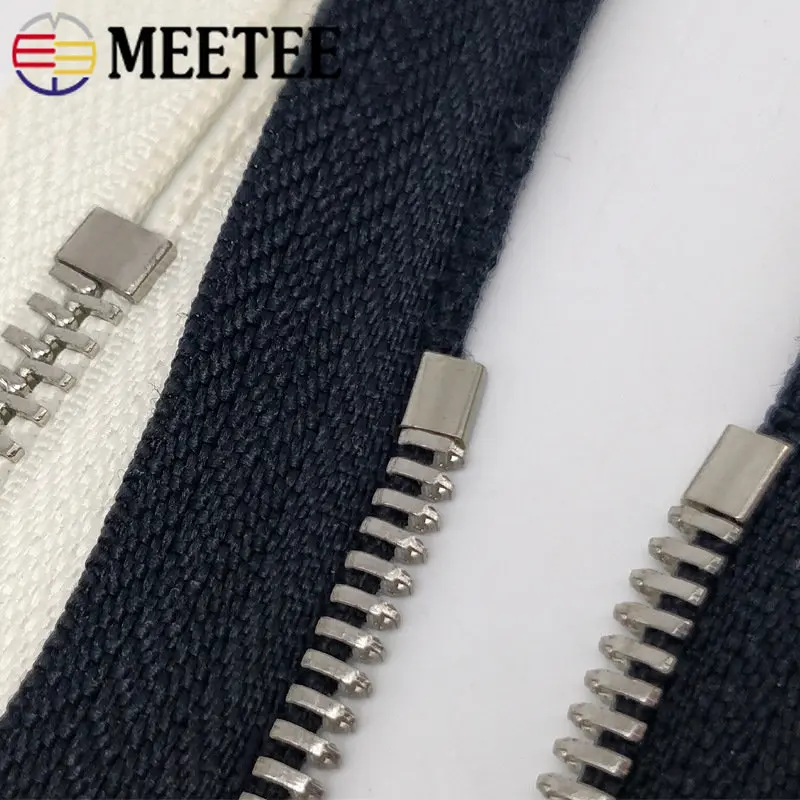 50pcs Meetee 3# 5# Metal Zipper Repair U Stopper Non-slip for DIY Accessories Sewing Zip Tailor Tools