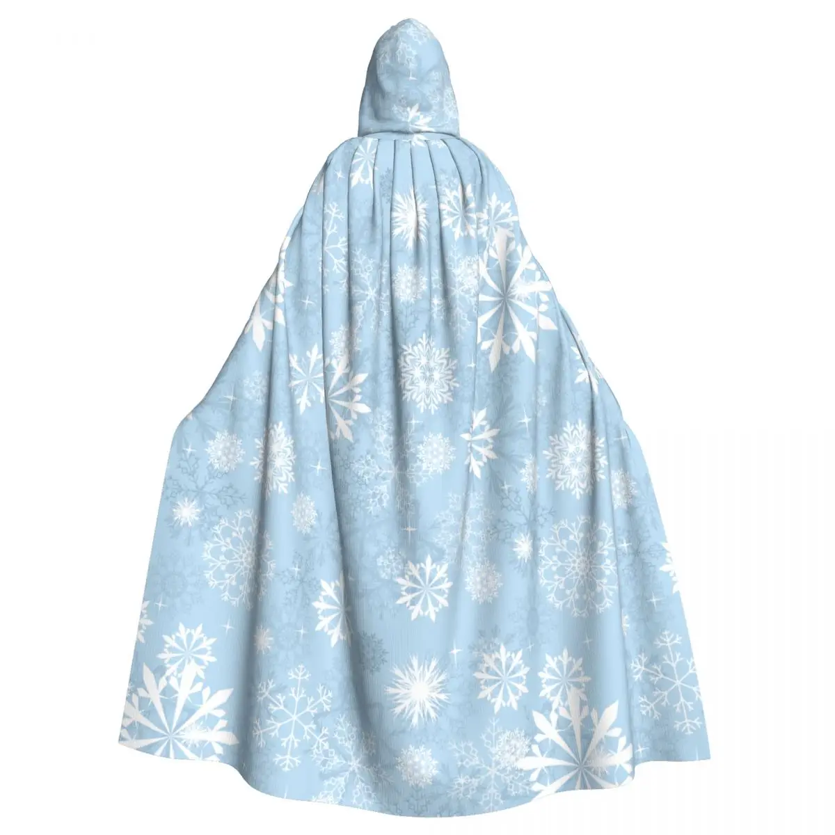 

Unisex Witch Party Reversible Hooded Adult Vampires Cape Cloak Snowflakes Background (1)