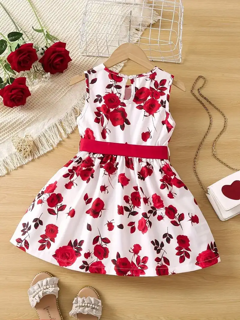 Girls Dress Summer New Style Baby Style Vest Princess Dress Children Cute Flower Skirt Trendy