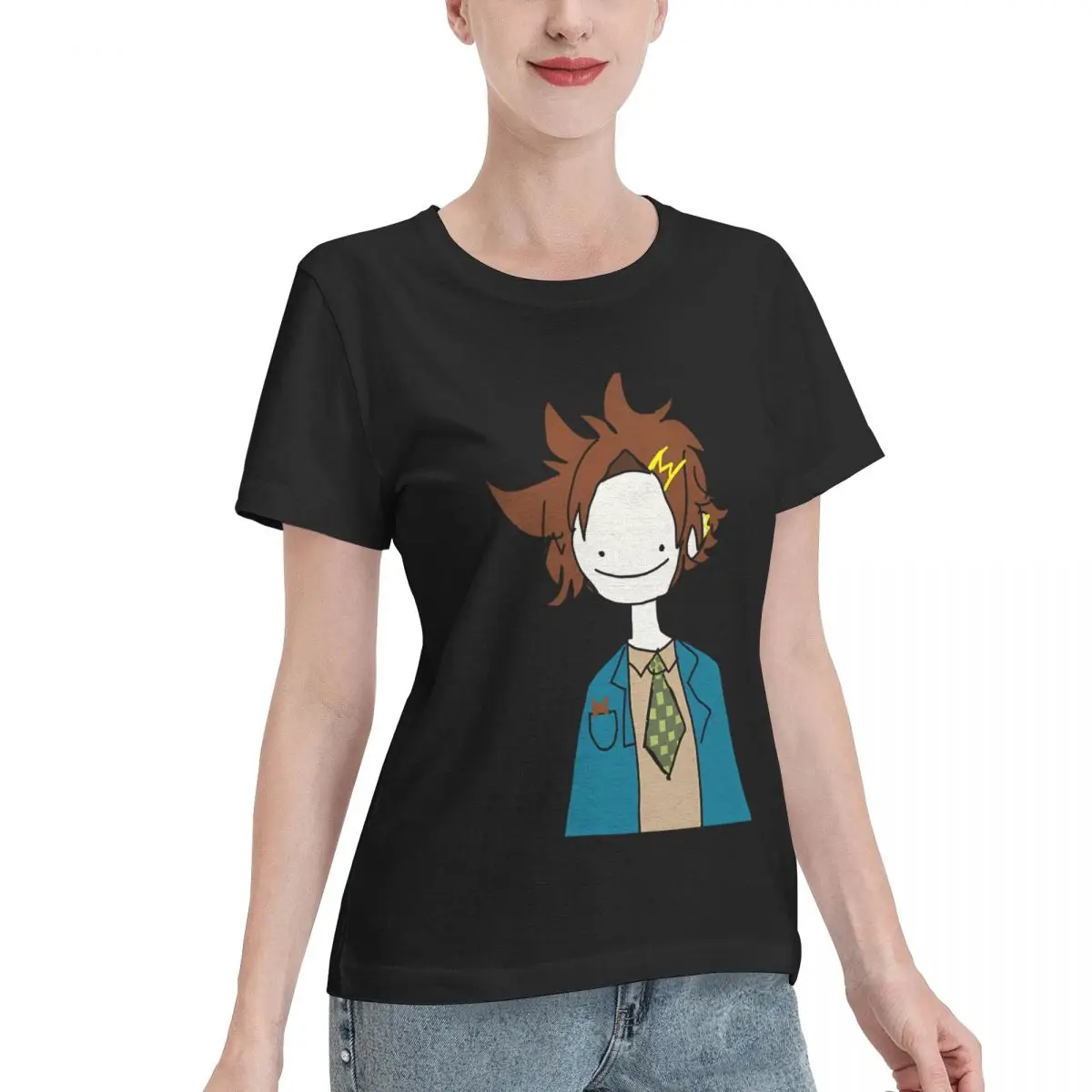Bulk Wholesale Joe Tazuna Yttd Your Turn To Die Scribble Badly Drawn Women's T-shirt Vintage Wear Basic Tops For Women