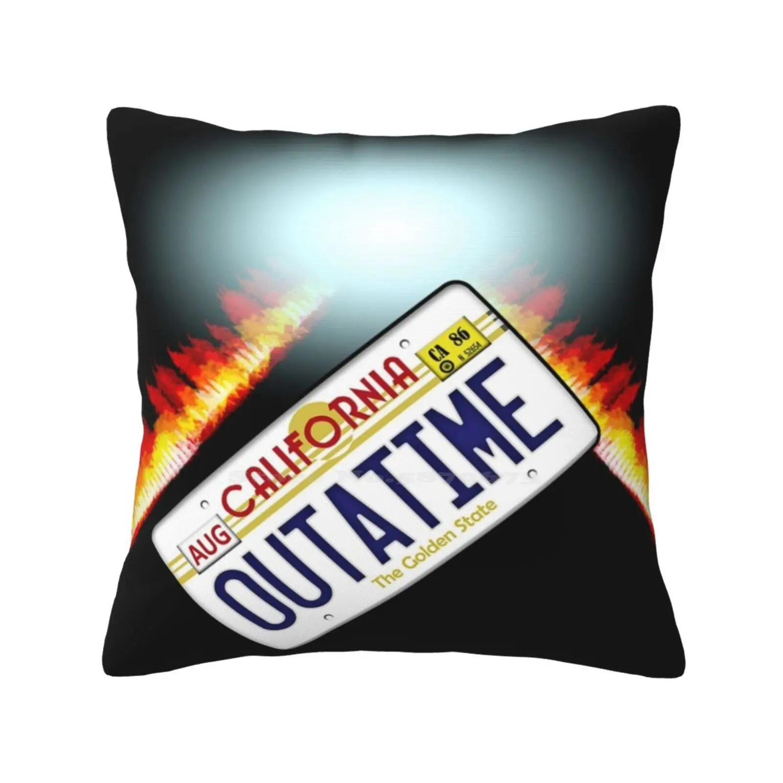 Back To The Future Home Sofa Car Waist Throw Pillowcase Back To The Future Film Movie Outatime Fire Flames Car Sci Fi Marty