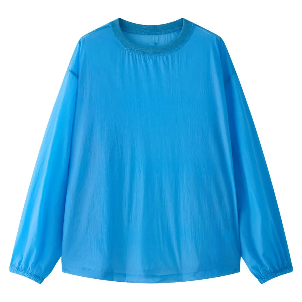 Lou Fu Damen-Sweatshirt im koreanischen Stil, leicht, flexibel, Sonnenschutz, einfaches INS Hazy Fog Stacked Top für den Sommer