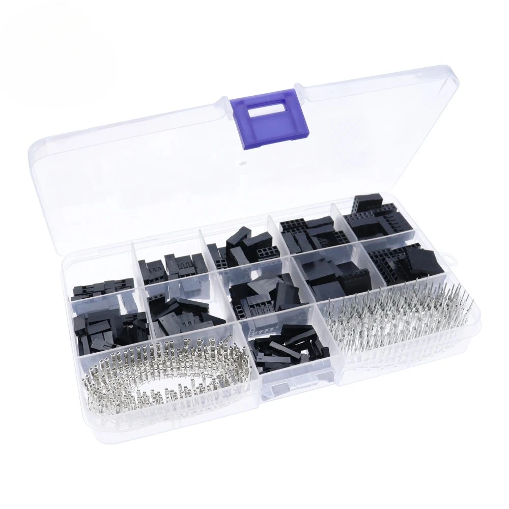620Pcs Dupont Connector 2.54mm, Dupont Cable Jumper Wire Pin Header Housing Kit, Male Crimp Pins+Female Pin Terminal Connector